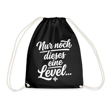 Nur noch dieses eine Level Gamer Geschenk - Turnbeutel - Schwarz - Vorne