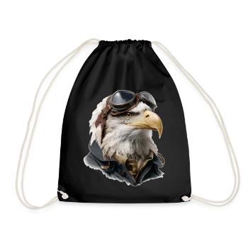 Adler Pilot - Turnbeutel - Schwarz - Vorne