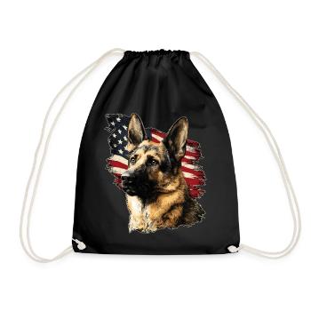 Schäferhund USA - Turnbeutel - Schwarz - Vorne