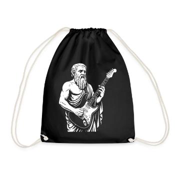 Der antike Philosoph Platon spielt Gitarre - Turnbeutel - Schwarz - Vorne