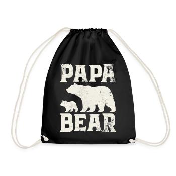 Papa Bear - Vater Vatertag Geschenk - Turnbeutel - Schwarz - Vorne