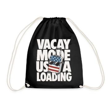 Vacay Mode USA Loading Travel Design - Drawstring Bag - black - Front