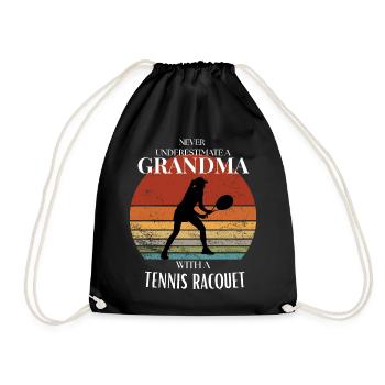Cadeau de grand-mère tennisiste pour la fière grand-mère - Sac de sport léger - noir - Devant