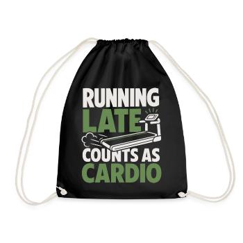 Courir tard compte comme un tapis de course cardio - Sac de sport léger - noir - Devant