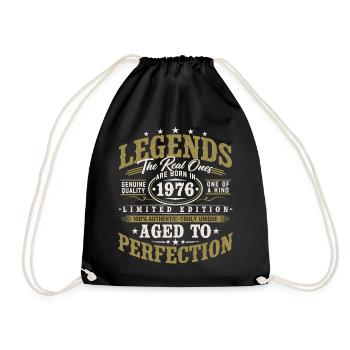 1976 Jahrgang Vintage Geburtstag Geschenk Retro - Turnbeutel - Schwarz - Vorne