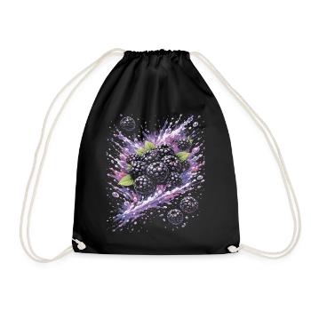 Brombeeren Wildfrucht Schwarze Spritzkunst - Turnbeutel - Schwarz - Vorne