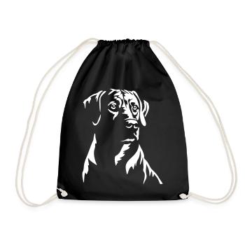 Rhodesian Ridgeback Kopf "Black Edition" - Turnbeutel - Schwarz - Vorne