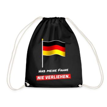 Hab meine Fahne nie verliehen - Schwarz Rot Gold - Turnbeutel - Schwarz - Vorne