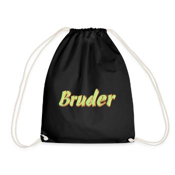 Kosename Bruder 3D Style - Turnbeutel - Schwarz - Vorne
