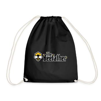 Le beefather - abeille miel apiculteur fleurs en nid d'abeille - Sac de sport léger - noir - Devant