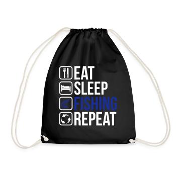 Eat Sleep Fishing Repeat - Drawstring Bag - black - Front