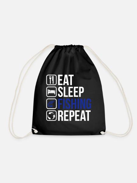 Eat Sleep Fishing Repeat - Turnbeutel - Schwarz