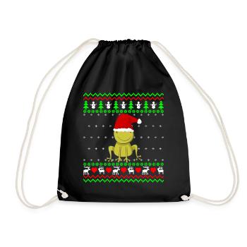 Sweet Frog Toad Ugly Christmas Gift - Drawstring Bag - black - Front
