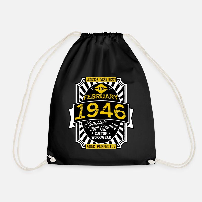 1946 FEBRUARY - Drawstring Bag - black