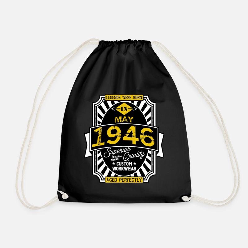1946 MAY - Drawstring Bag - black