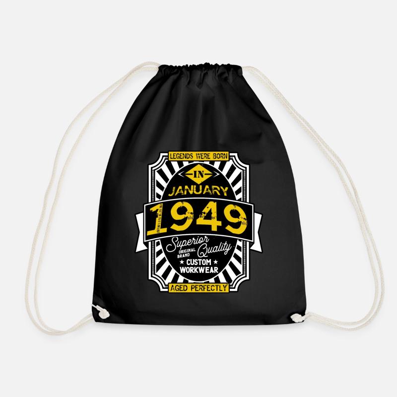 1949 JANUARY - Drawstring Bag - black