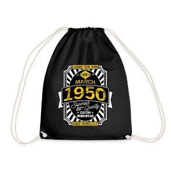 1950 MARCH - Drawstring Bag - black - Front
