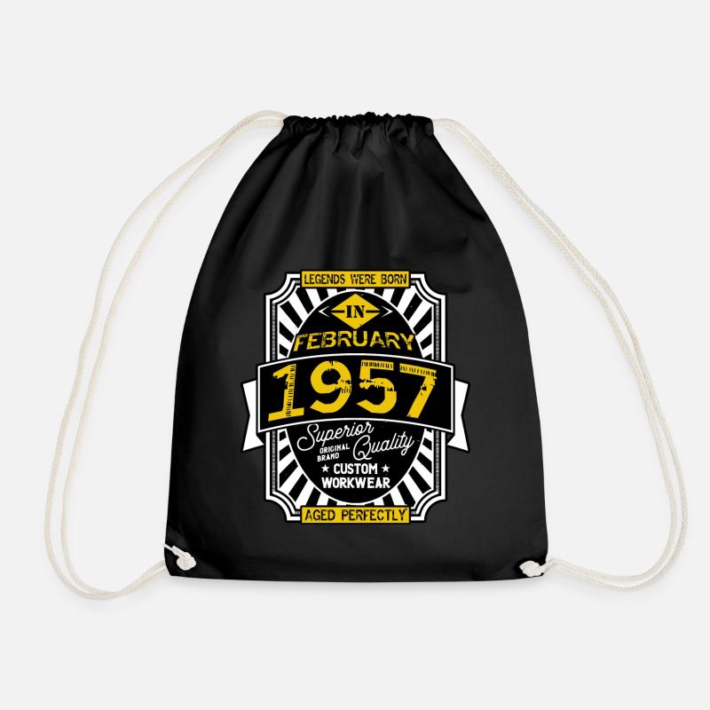 1957 FEBRUARY - Drawstring Bag - black