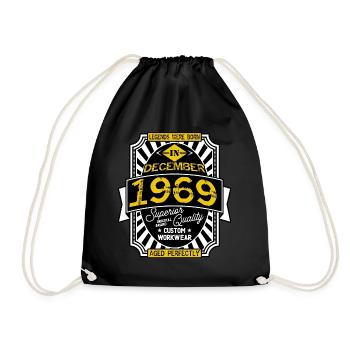 1969 DECEMBER - Sac de sport léger - noir - Devant