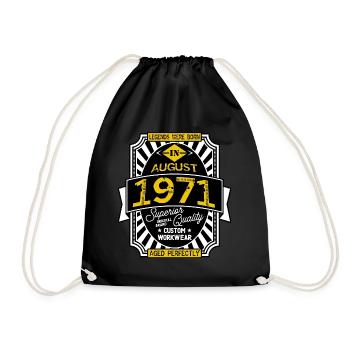 1971 AUGUST - Sac de sport léger - noir - Devant