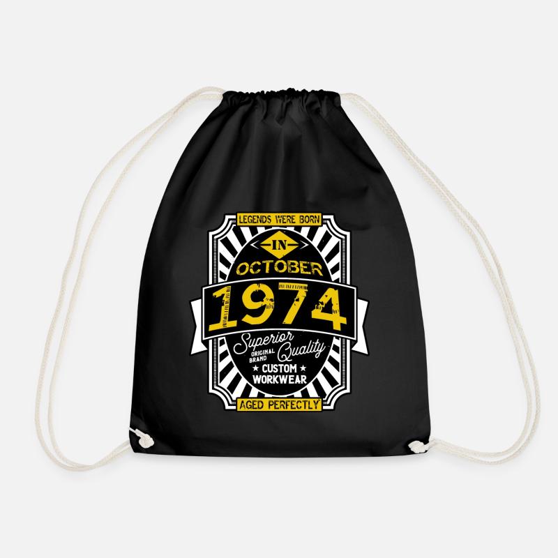 1974 OCTOBER - Drawstring Bag - black
