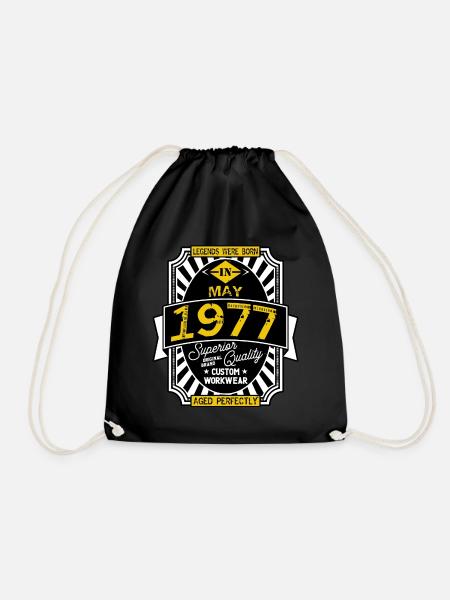 1977 MAY - Drawstring Bag - black
