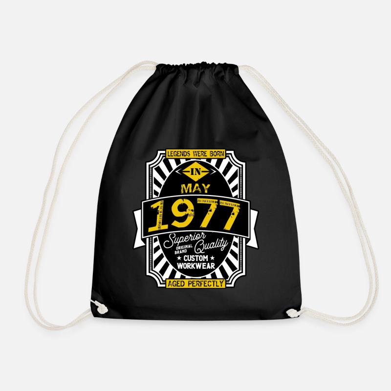 1977 MAY - Drawstring Bag - black