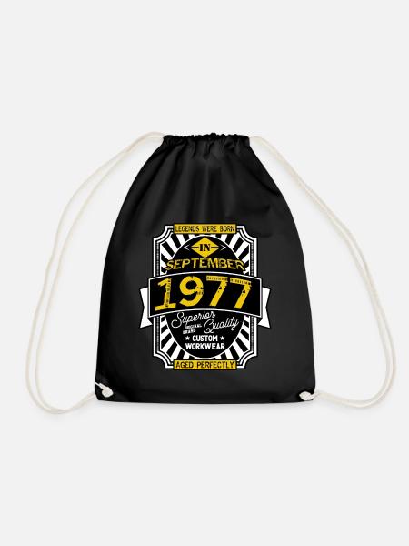 1977 SEPTEMBER - Drawstring Bag - black