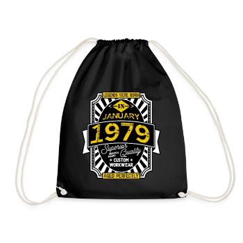 1979 JANUARY - Sac de sport léger - noir - Devant