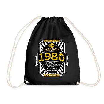 1980 JANUARY - Sac de sport léger - noir - Devant