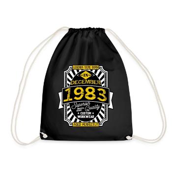 1983 DECEMBER - Sac de sport léger - noir - Devant