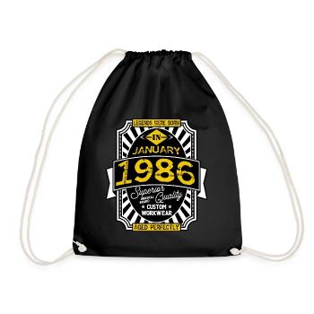 1986 JANUARY - Sac de sport léger - noir - Devant