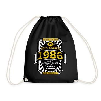 1986 SEPTEMBER - Sac de sport léger - noir - Devant