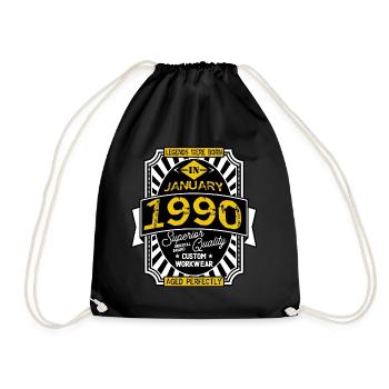 1990 JANUARY - Sac de sport léger - noir - Devant