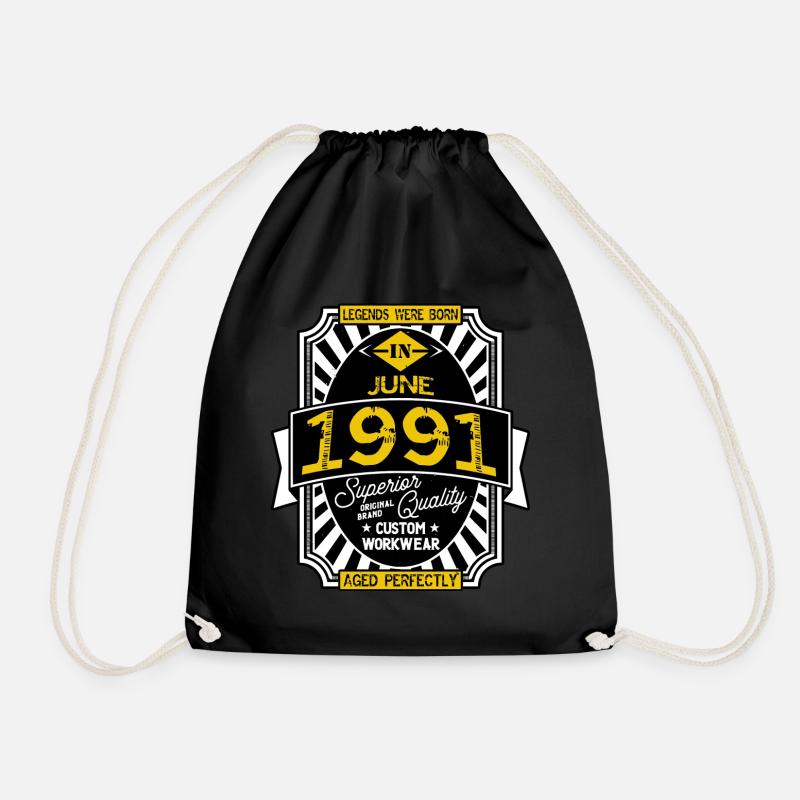 1991 JUNE - Drawstring Bag - black