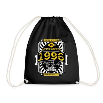 1996 NOVEMBER - Drawstring Bag - black - Front