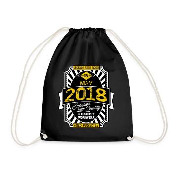 2018 MAY - Drawstring Bag - black - Front