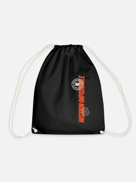 Mission Impossible Dead Reckoning Design In Orange - Drawstring Bag - black