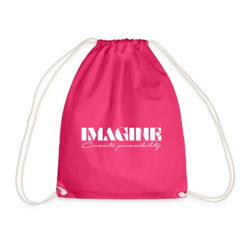 Imagine Create possibility - Drawstring Bag - fuchsia - Front