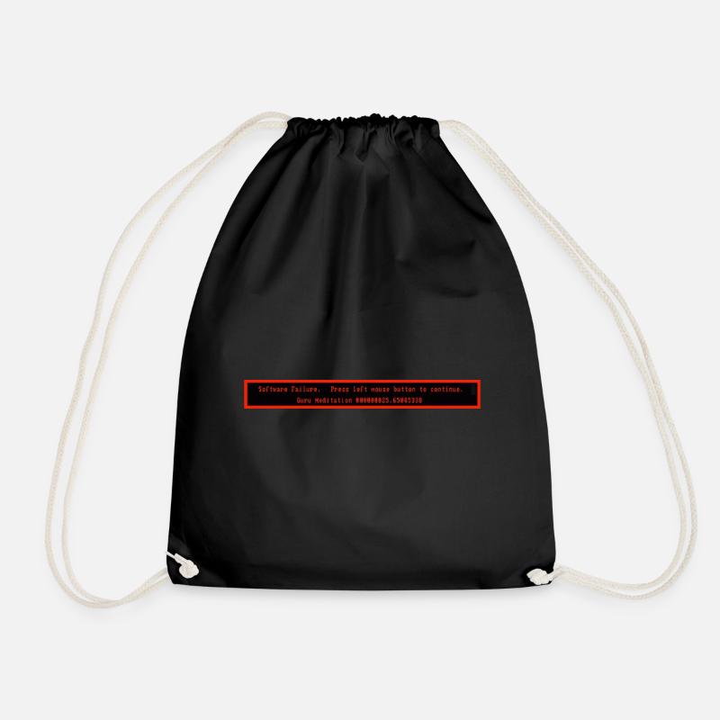 Amiga Guru Meditation Error - Drawstring Bag - black