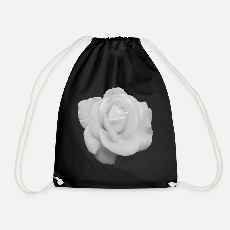 Weiße Rose - Turnbeutel - Schwarz