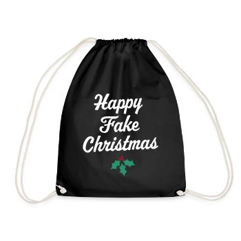 Frohe gefälschte Weihnachten - Turnbeutel - Schwarz - Vorne