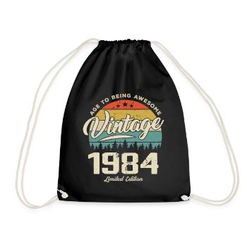 Vintage 1984 Cadeau Anniversaire Style Rétro 1984 - Sac de sport léger - noir - Devant