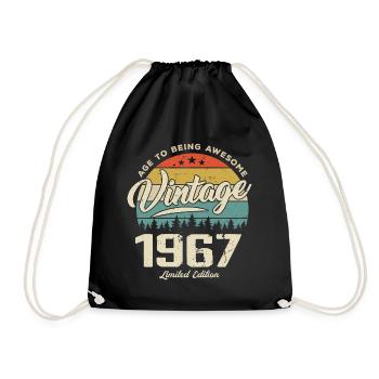 Vintage 1967 Cadeau Anniversaire Style Rétro 1967 - Sac de sport léger - noir - Devant