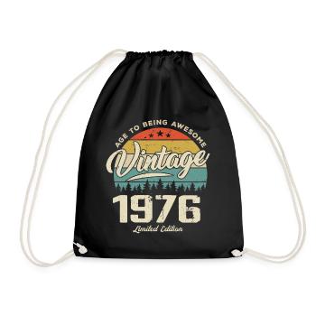 Vintage 1976 Cadeau Anniversaire Style Rétro 1976 - Sac de sport léger - noir - Devant