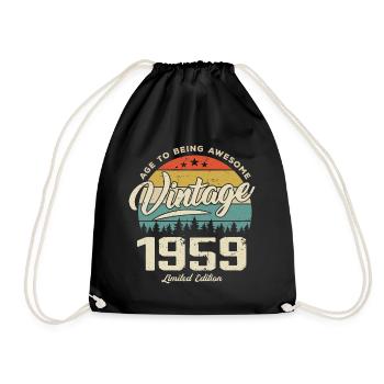 Vintage 1959 Cadeau Anniversaire Style Rétro 1959 - Sac de sport léger - noir - Devant
