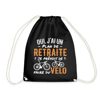 Retired Cycling Retirement Plan Cycling Cycling - Drawstring Bag - black - Front