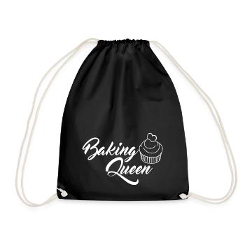 Baking Queen - Baking BakerIn Gift - Drawstring Bag - black - Front