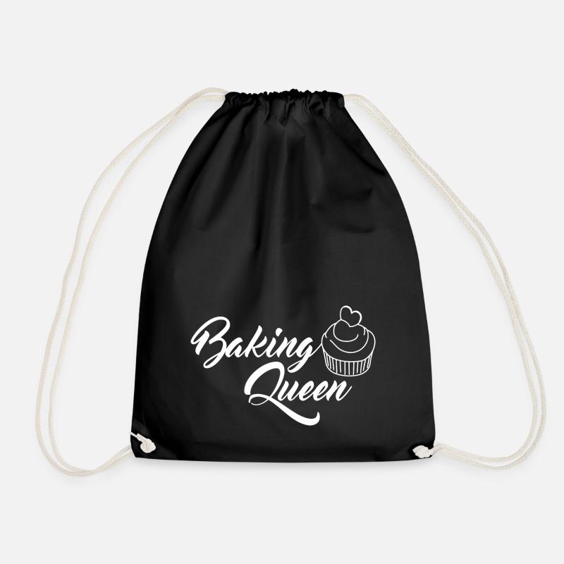 Baking Queen - Baking BakerIn Gift - Drawstring Bag - black