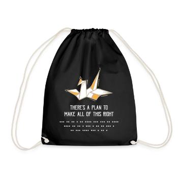 Origami There s a plan to make all of this right - Drawstring Bag - black - Front